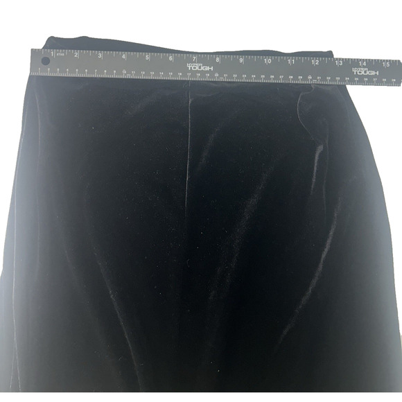 Vintage My Michelle Black Velour Maxi Skirt Sz M Straight Stretchy Whimsygoth - Picture 5 of 6